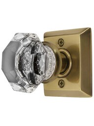 Quincy Rosette Door Set with Old Town Crystal Glass Knobs